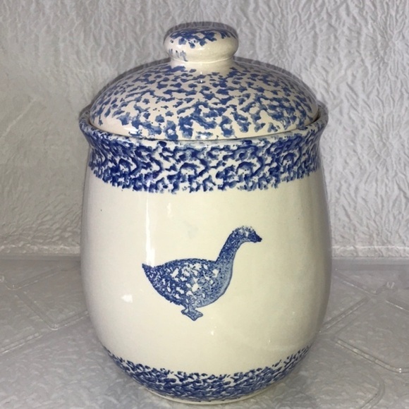 TIENSHAN Sponge Blue Goose Large Canister & Lid - Picture 3 of 7